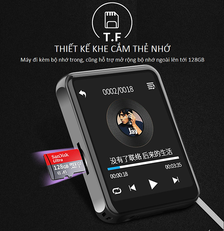 Máy Nghe Nhạc Cảm Ứng Ruizu M9 Có Bluetooth - Hàng Chính Hãng