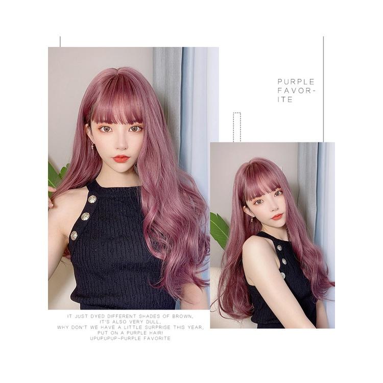 Bộ tóc giả nữ Hàn Quốc nguyên đầu màu XÁM XANH , BEGIE + tặng kèm lưới ONLINE_SHOPPING_1102