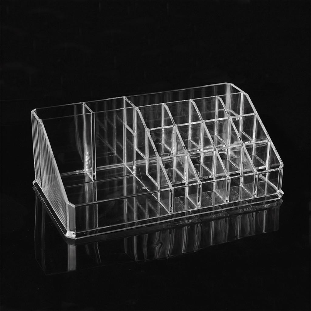 Acrylic Desk Lipstick Holder Display Cosmetic Organizer Makeup Case 16 Slots