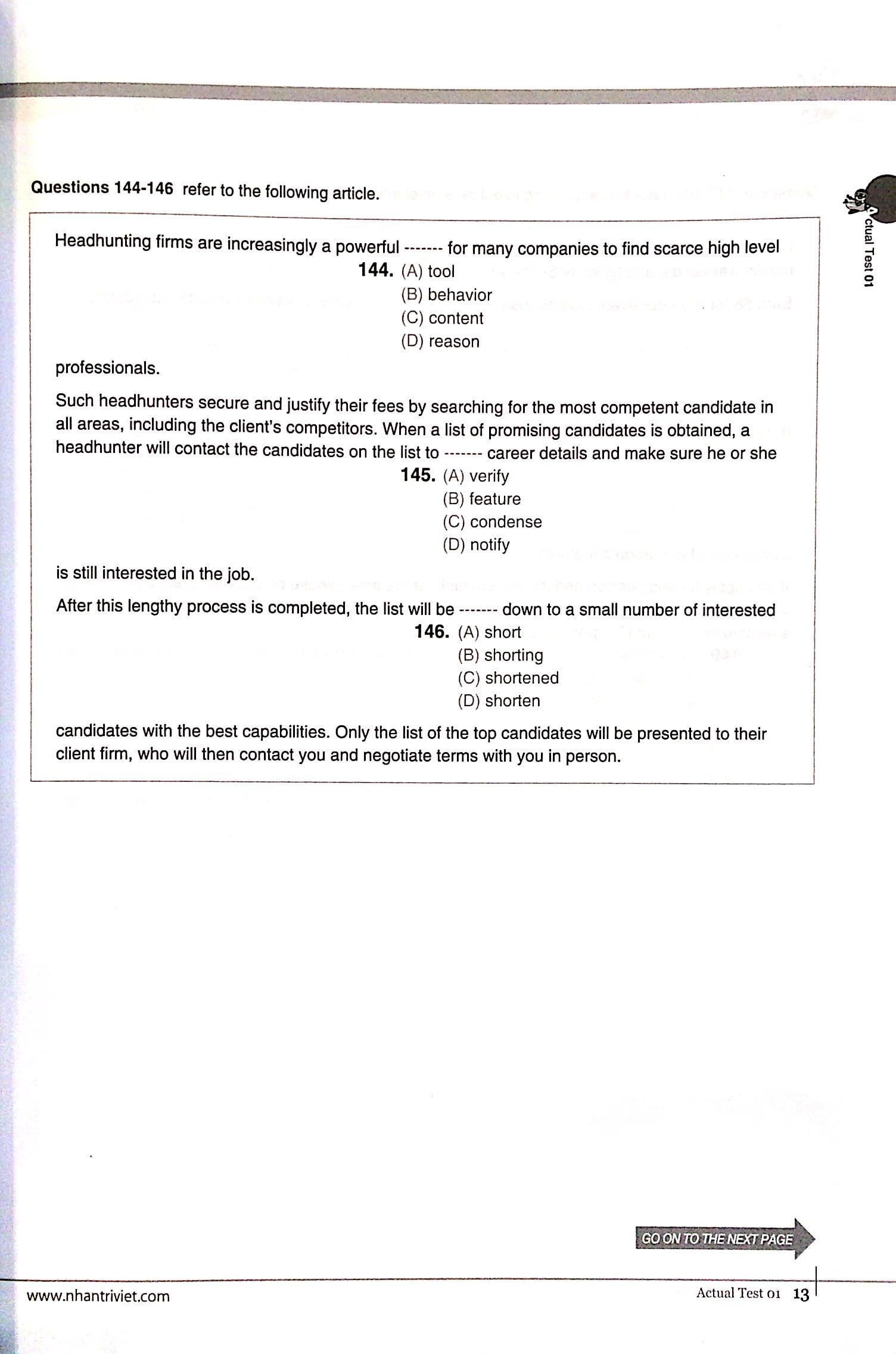 Sách Economy TOEIC RC1000 Volume 1