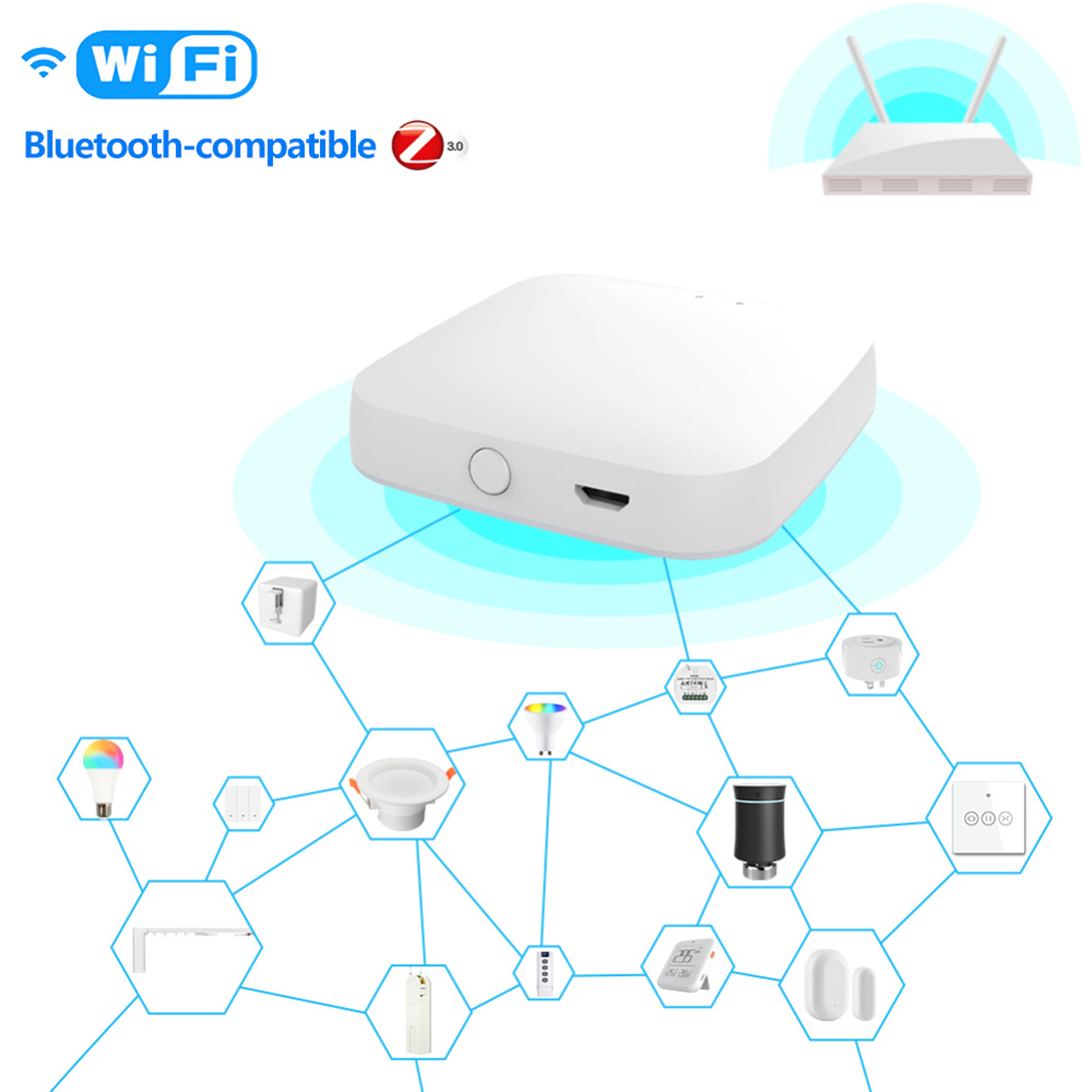 Bộ Điều Khiển Trung Tâm Cho Nhà Thông Minh Zigbee 3.0 Bluetooth Kết Nối Wifi Thông Qua App Tuya Smartlife - Hàng Chính Hãng