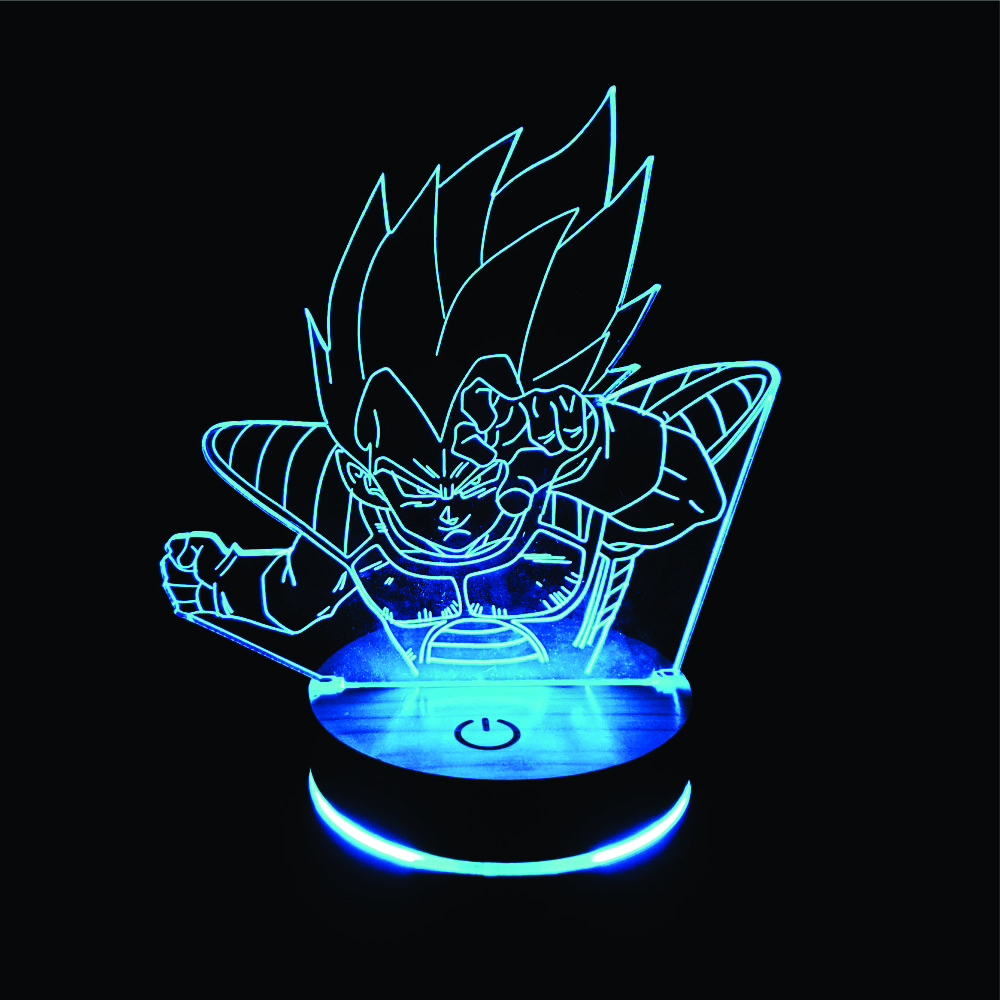 Vegeta, anime, Đèn 3D led, Đèn ngủ thay đổi 16 màu