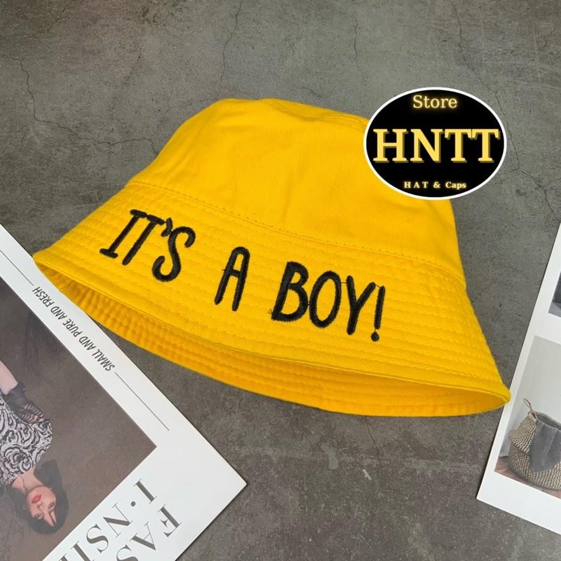 Nón Bucket Cụp Xụp ITs a Boy Thêu Chữ Hàn Quốc Cá Tính