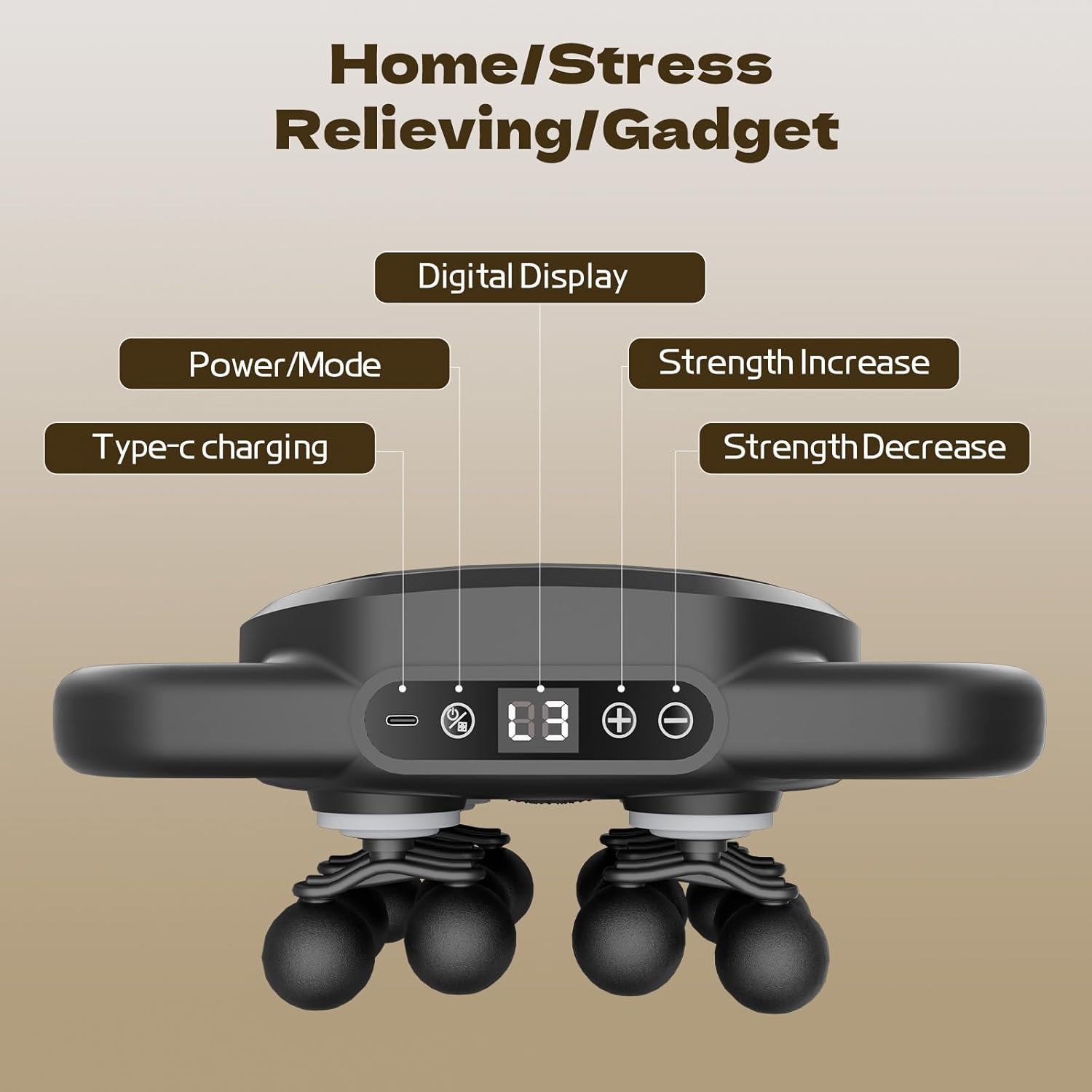 [Tặng củ sạc + cáp sạc] Máy Massage Toàn Thân Cầm Tay 12 Đầu, Máy Mát Xa Đấm Lưng 12 Đầu GDV - Hàng Chính Hãng