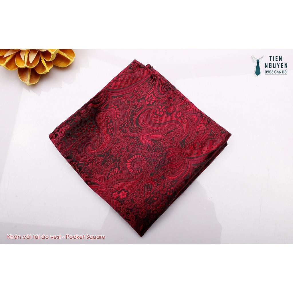 Khăn Cài Túi Áo Vest - Pocket Square - Phụ Kiện Cài Áo Xanh họa tiết retro