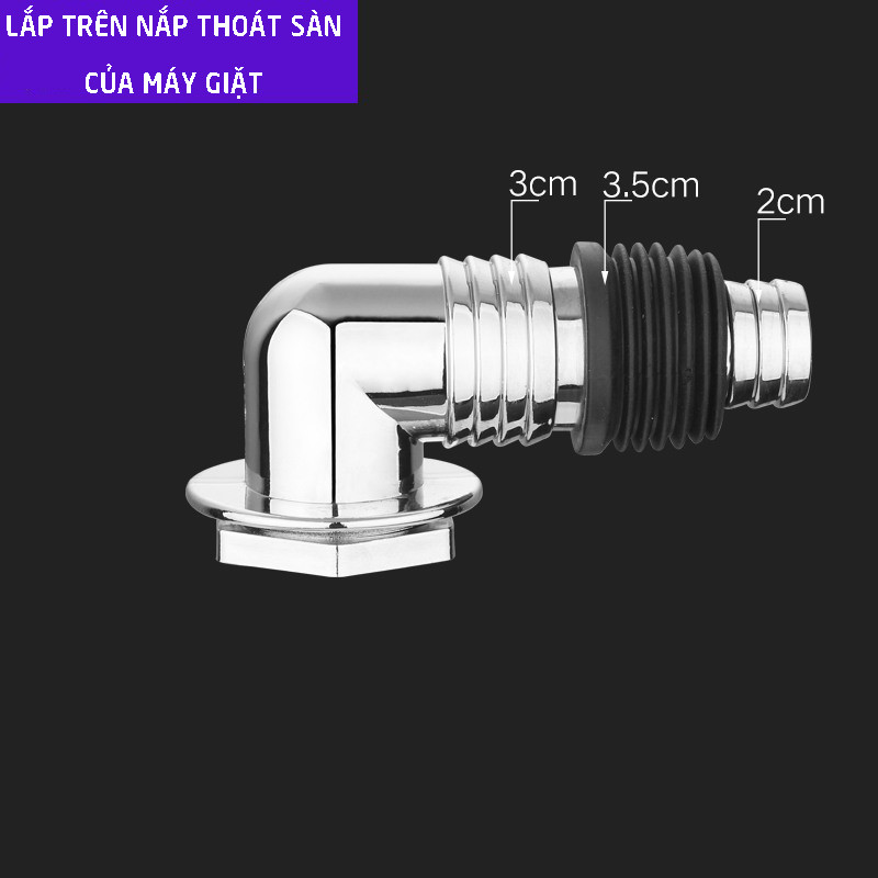 Đầu nối thoát nước máy giặt, thoát nước thải kiêm chống mùi hôi, ngăn côn trùng trào ngược lắp thoát sàn, ống PVC, bộ 2 chạc MIHOCO 3112