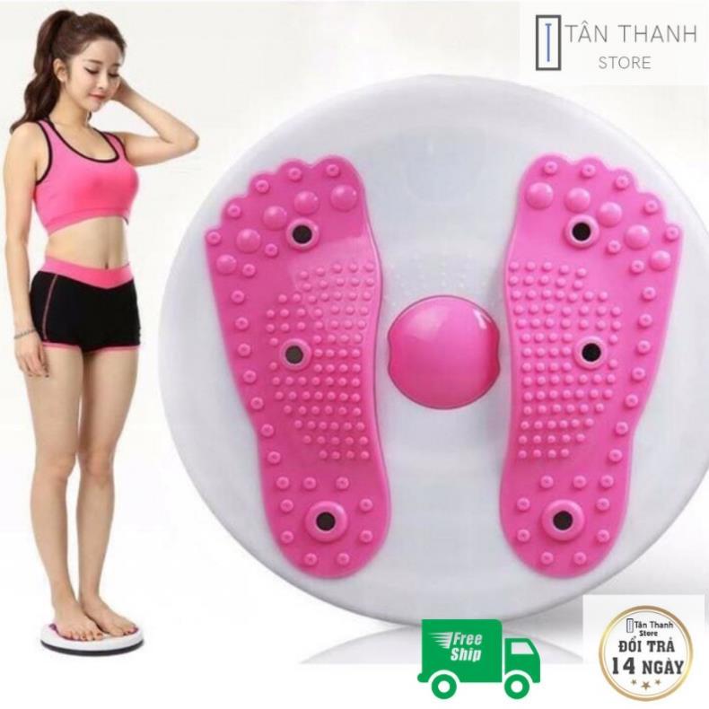 Đĩa xoay eo -hình bàn chân, đĩa lắc eo tập thể dụng massage chân thư giãn, giảm mỡ bụng, gym