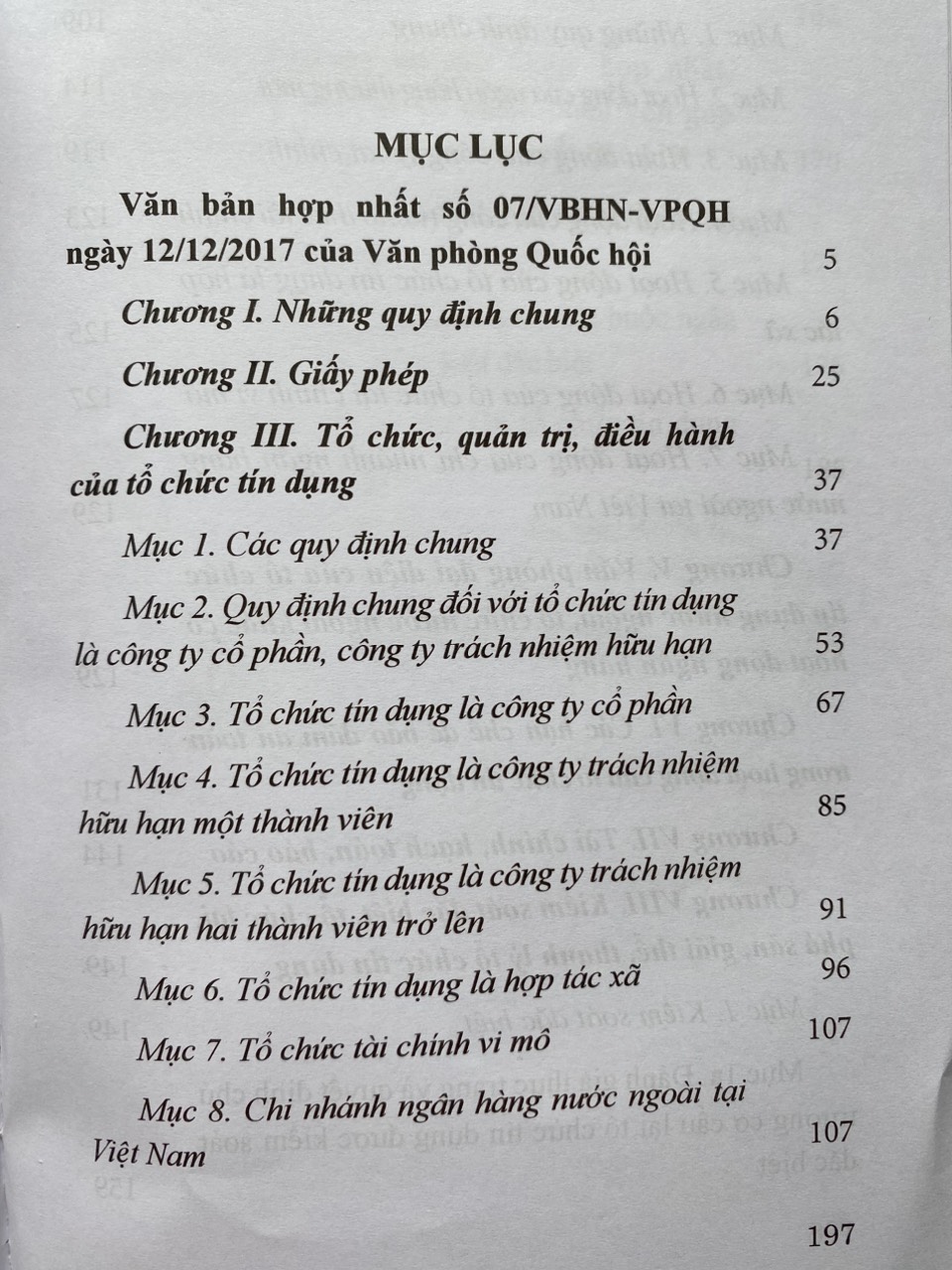 Luật Các Tổ Chức Tín Dụng Năm 2010 ( Được sửa đổi, bổ sung năm 2017 )