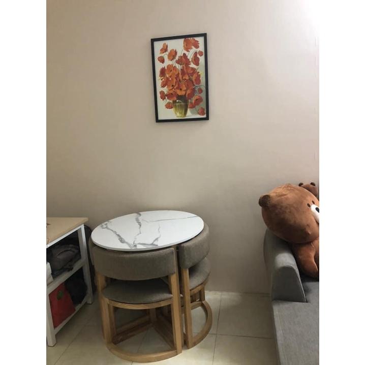 Bộ bàn ăn tròn Tiết Kiệm Diện Tích cao cấp . KT 80cm- cao LH: 0981.266.471