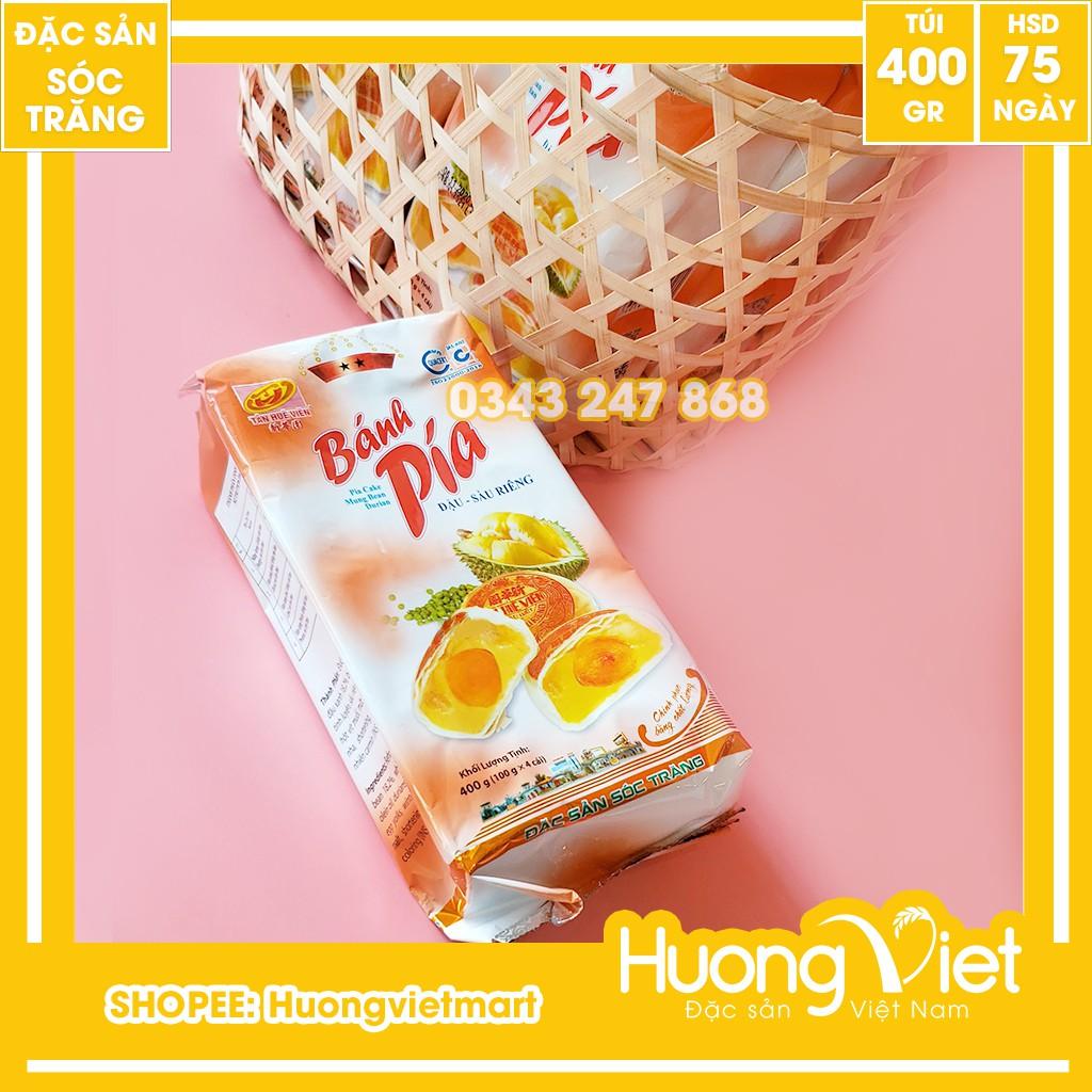 Bánh Pía Sóc Trăng đậu xanh sầu riêng trứng Tân Huê Viên 400g, bánh pía Tân Huê Viên 2 sao 1 trứng