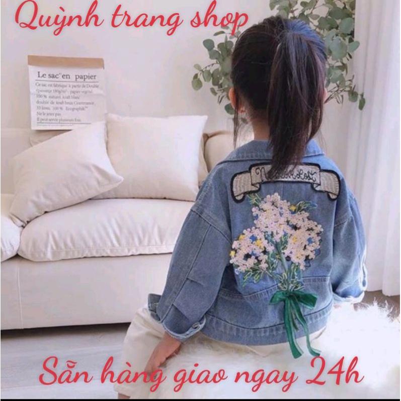 ÁO KHOÁC JEAN THÊU BÉ GÁI ảnh thật