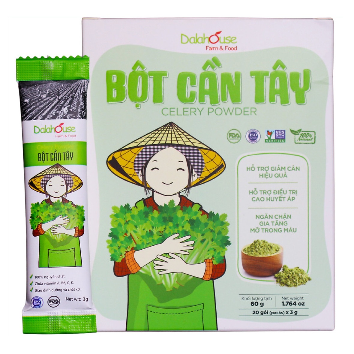 Bột cần tây Dalahouse giúp giảm cân, thanh lọc cơ thể nguyên chất 