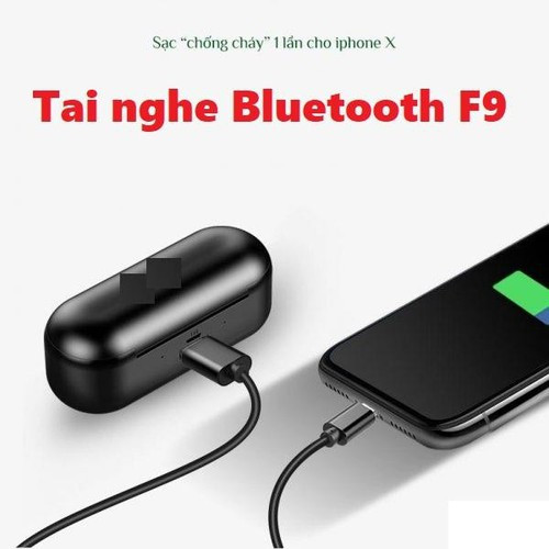 Tai nghe bluetooth không dây F9 True wireless Dock Sạc có Led Power Dislay - HÀNG CHÍNH HÃNG SINO