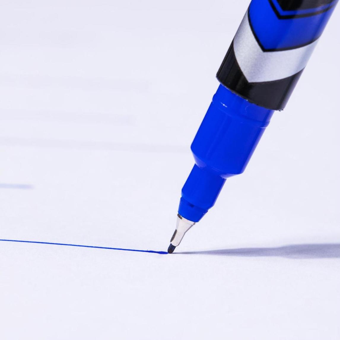 Bút Lông Dầu 2 Đầu - Deli U211-BL - Mực Xanh