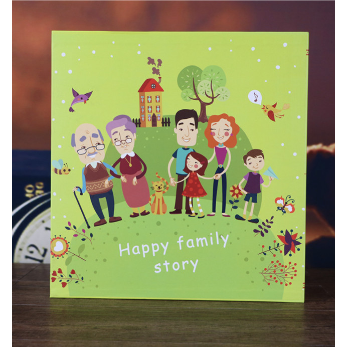 Album ảnh Happy family story họa tiết vintage 660 ảnh - Xanh nõn