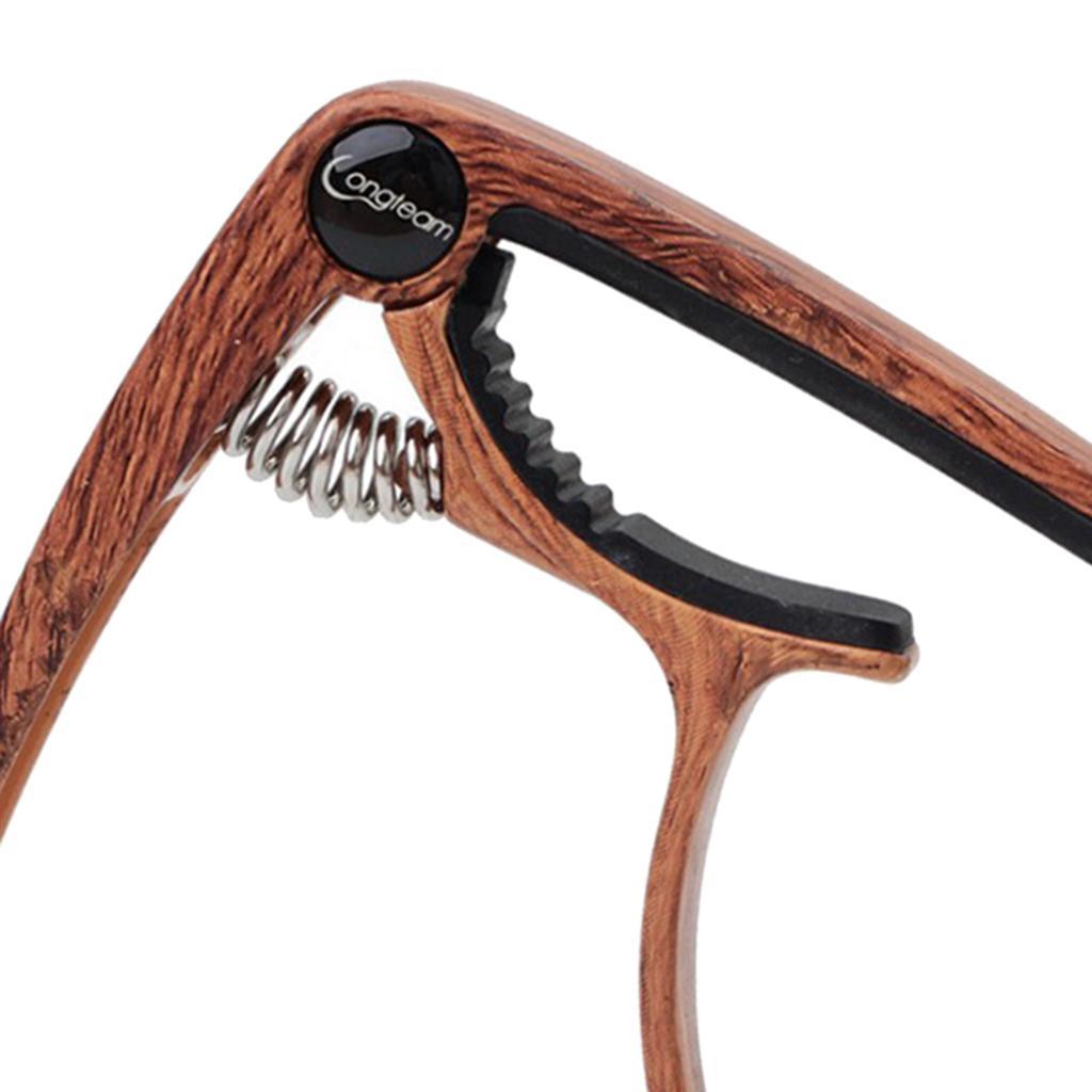 Wood Grain Guitar Capo Tuner Quick Change Key Clamp