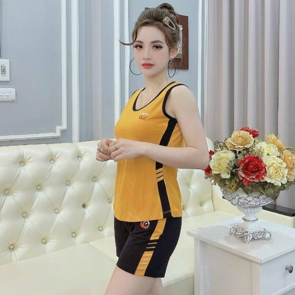 Đồ bộ nữ đồ mặc nhà thể thao dễ thương bigsize (45-85kg) Set đồ bộ nữ quần đùi áo ba lổ thun cotton co giãn ESHOP BD01