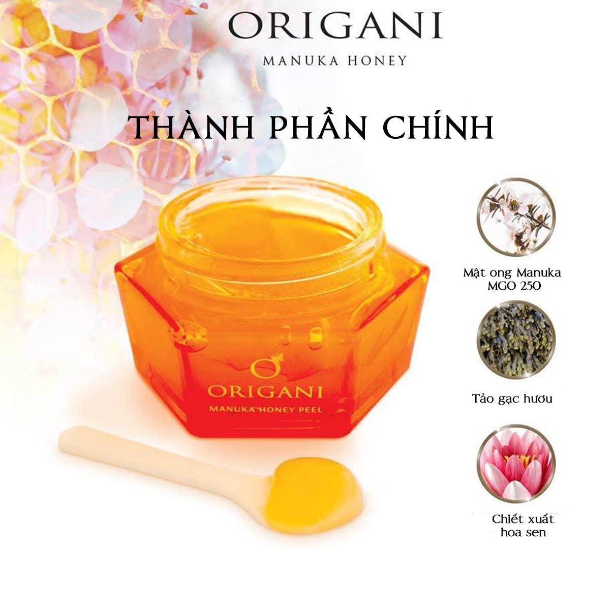 Combo Mặt Nạ Tẩy Tế Bào Chết Mật Ong Manuka Origani (50ml) + Kem Dưỡng Đêm Origani Erda (50ml) Làm Sạch, Mềm Da, Cung Cấp Dưỡng Chất Cho Da, Giúp Chống Nhăn Da