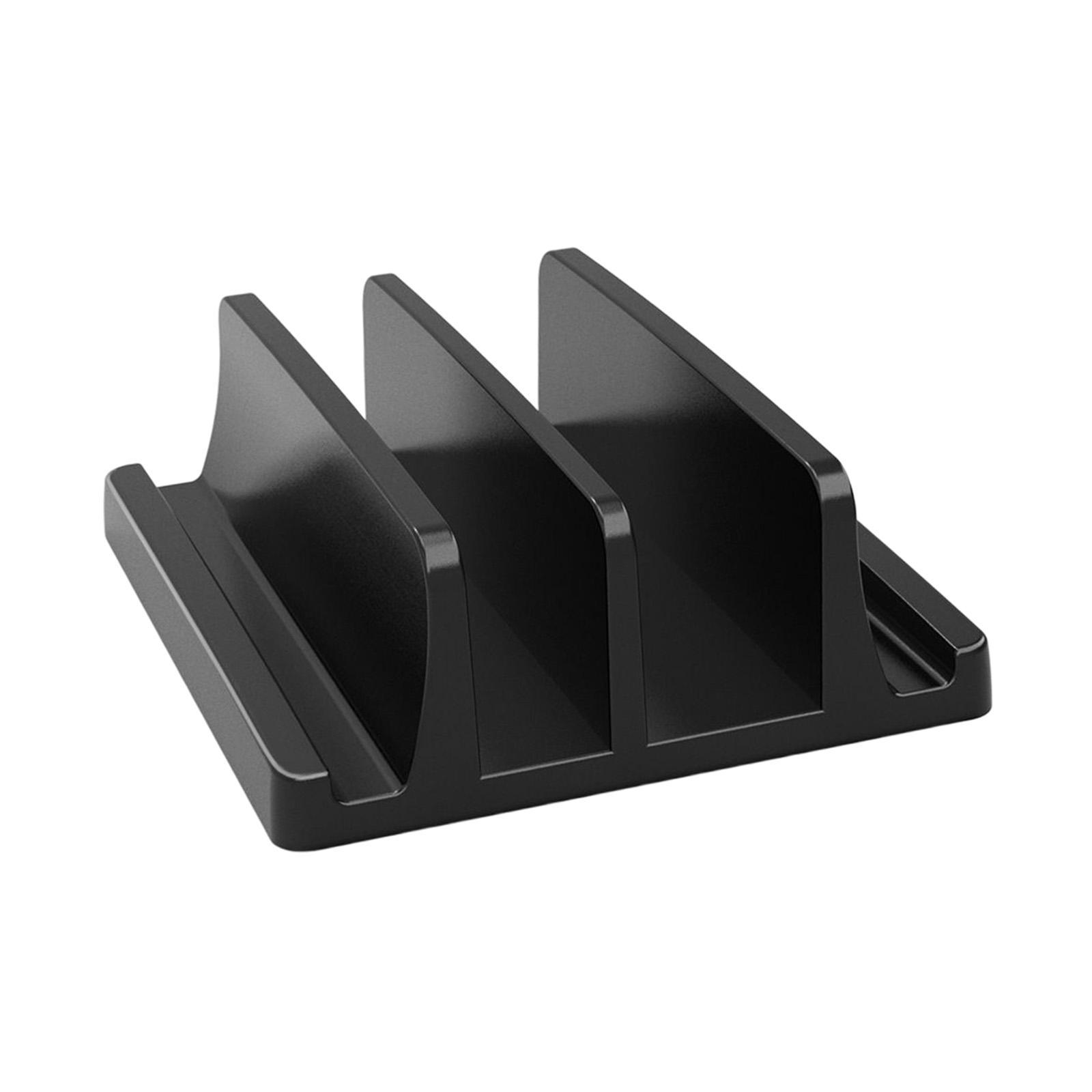 Vertical Laptop Stand Holder Dual Slots Design Durable Mobile Phone Stand for Home