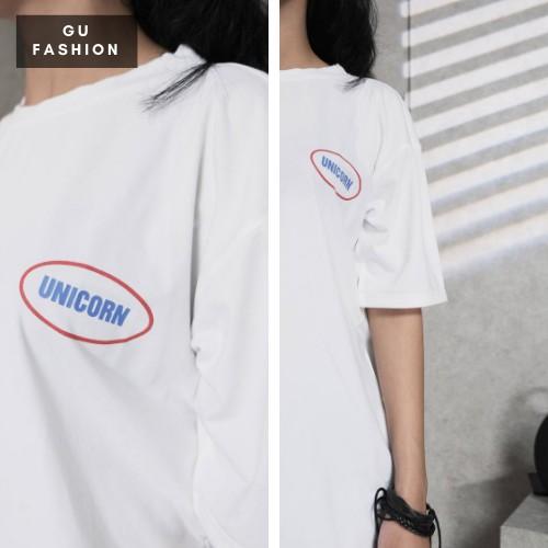 Áo thun tay lỡ nam nữ, Áo thun unisex form rộng Unicorn vải Cotton co giãn 4 chiều
