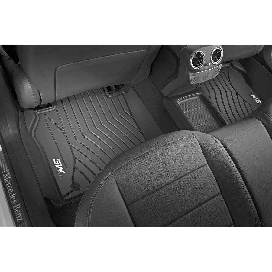 Thảm lót sàn xe ô tô Mercedes C 2022 - nay Nhãn hiệu Macsim 3W chất liệu nhựa TPE đúc khuôn cao cấp - màu đen