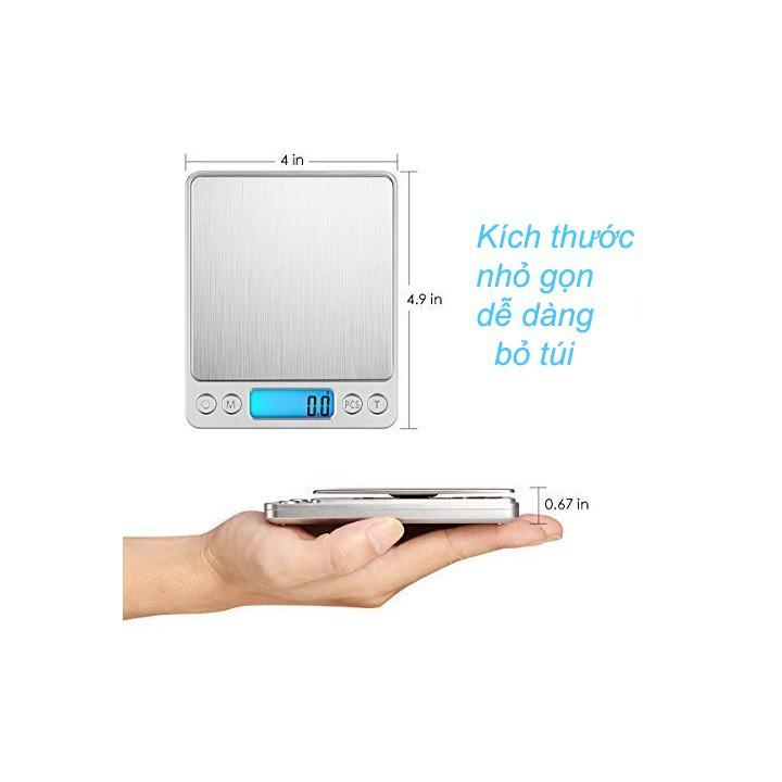 Cân Tiểu Ly I2000 Tặng Kèm 2 Khay Đựng Và Pin - Làm Bánh Độ Chính Xác Cao