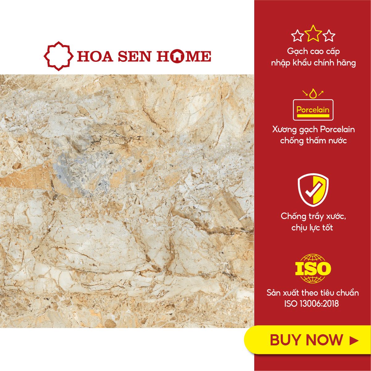 Gạch men lát nền LUSTRA INSPA1201200005 gạch granite vân đá tự nhiên, độ dày 9.4mm, gạch 1 face, kích thước 1200mmx1200mm, thùng 2 viên - Hàng chính hãng