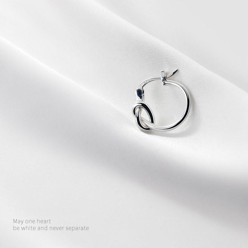 Khuyên tai bạc Ý s925 khóa nút thắt lạ mắt E8016 - AROCH Jewelry