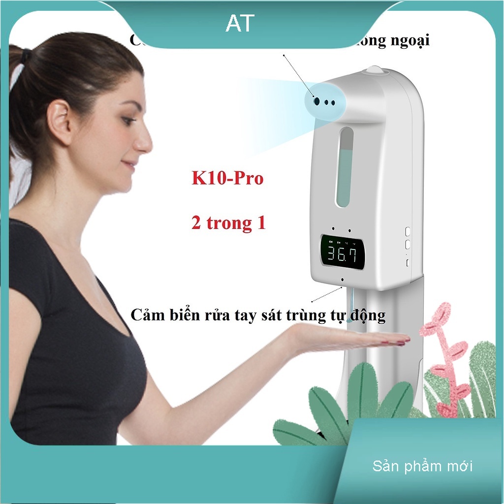 Máy Đo Thân Nhiệt K10 Pro Tích Hợp Rửa Tay Tự Động Phun Sương/Nhả Gel