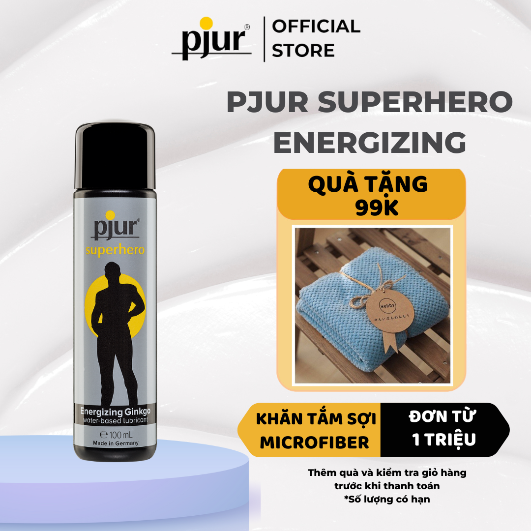 Chất bôi trơn kéo dài chống xuất tinh sớm  Pjur Superhero Glide Chai 100ml tăng cường sinh lực dành cho quý ông chiết xuất thiên nhiên an toàn