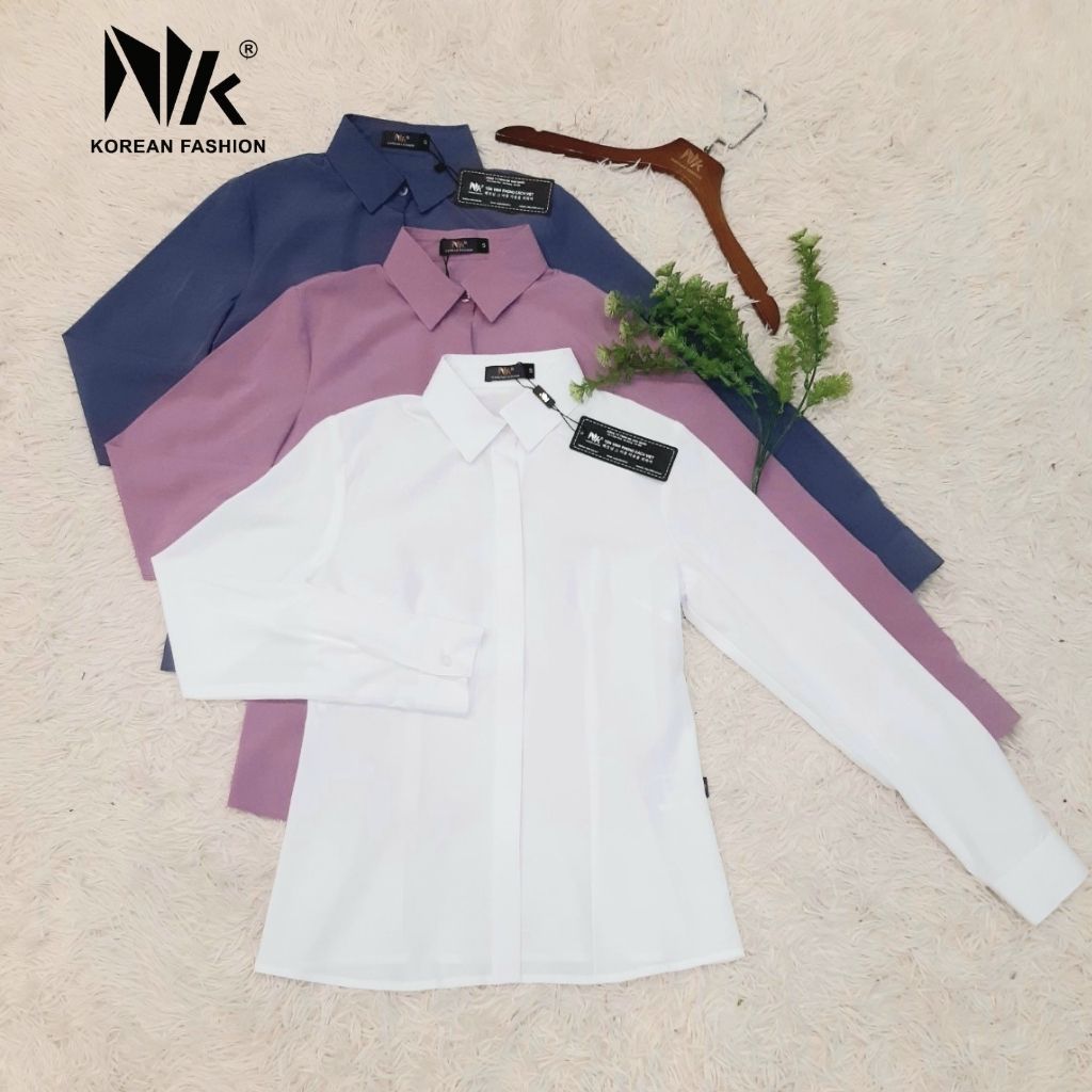 Áo Sơ Mi Nữ Dài Tay Công Sở NK Fashion Thiết Kế Cổ Đức Thanh Lịch, Chất Vải Mềm Mịn Thấm Hút Tốt NKSM2201006