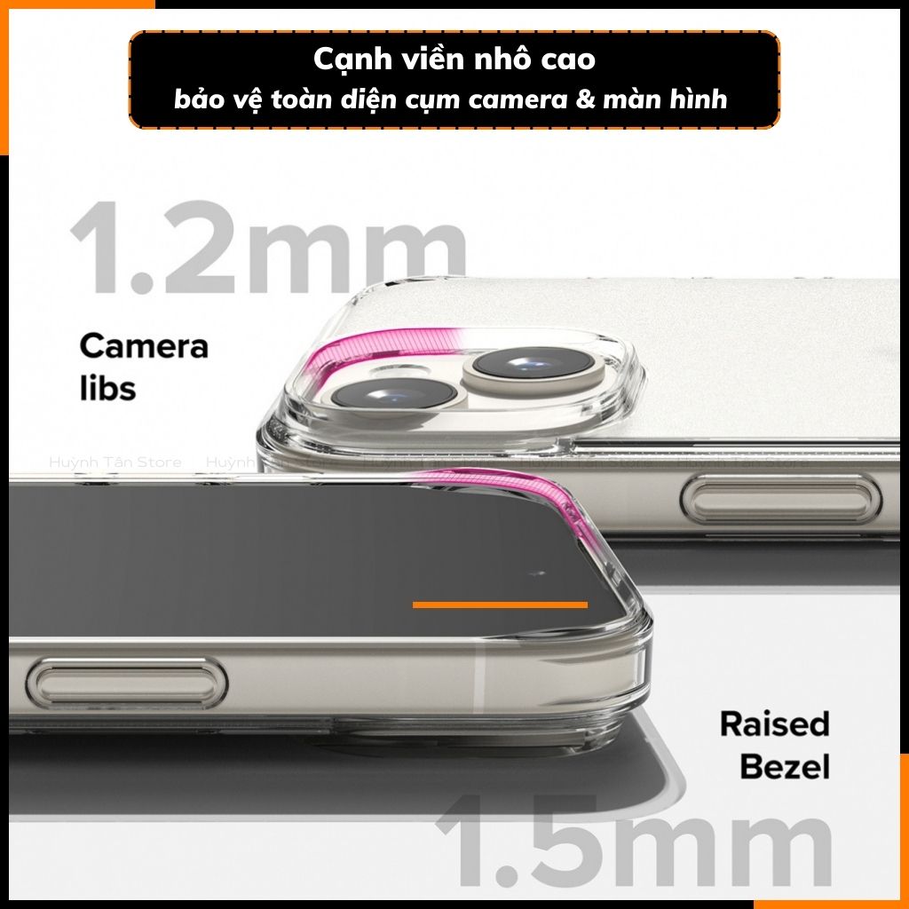 Ốp lưng iphone 15 RINGKE chính hãng trong suốt chống sốc FUSION X chống ố vàng phụ kiện điện thoại huỳnh tân store - Hàng nhập khẩu