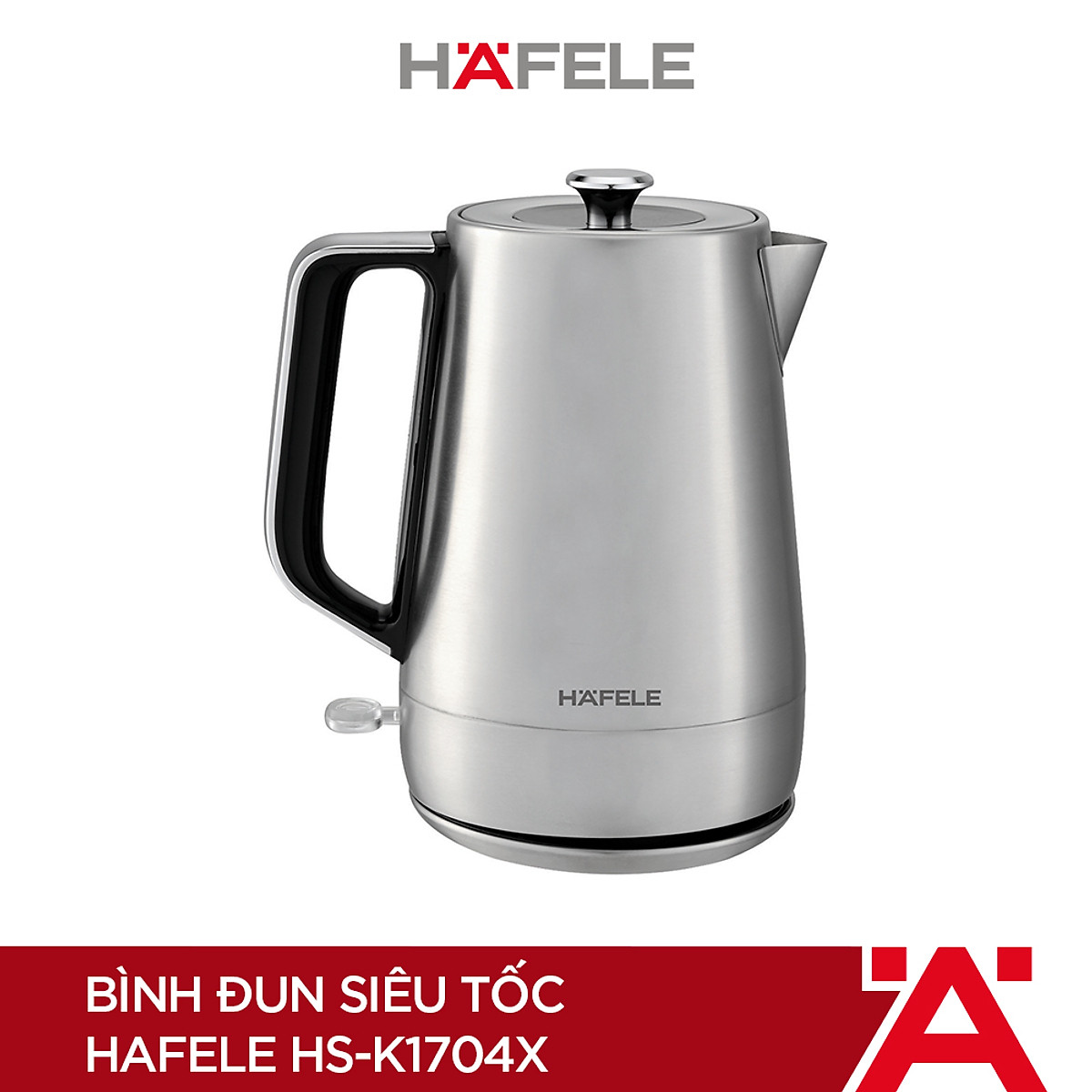 Ấm siêu tốc, bình đun siêu tốc Hafele HS-K1704X/ 535.43.734  - Dung tích 1.7 Lít - Chất liệu inox 304 cao cấp - Công suất 2200W - Hàng chính hãng