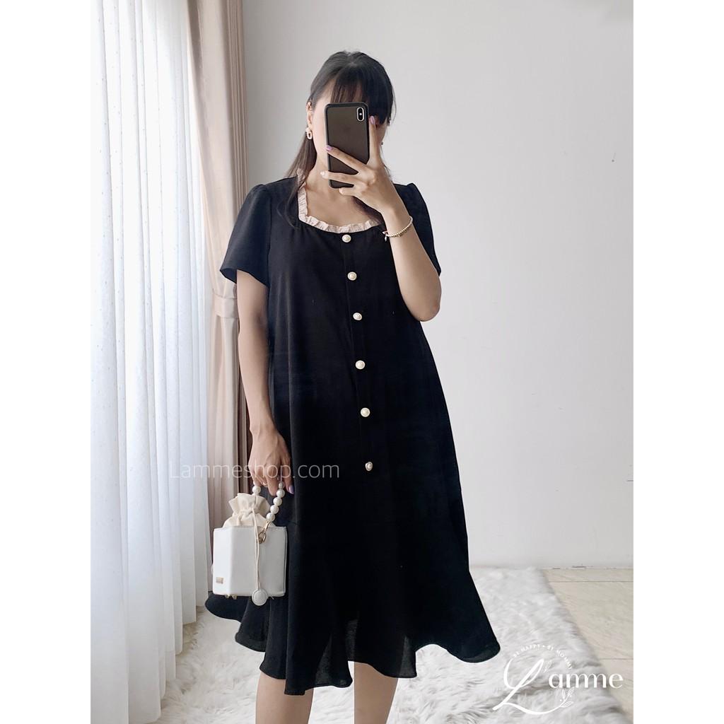 Váy bầu đẹp Doris Dress với thiết kế chất đũi xước mềm mát, thanh lịch, cúc ngực dễ dàng cho bé tuti by L'am