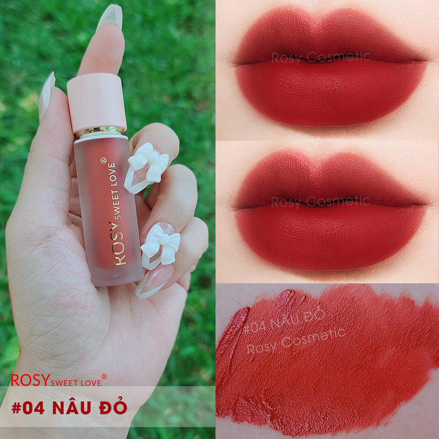 Son kem ROSY LUXURY VELVET LIPS set 2 cây son + 1 hũ dưỡng môi