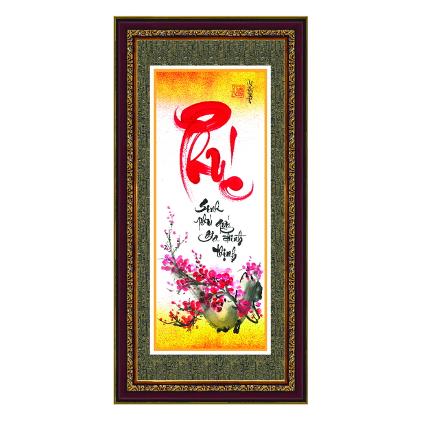 Tranh chữ Phúc thư pháp Việt treo tường - TP-30x60-17