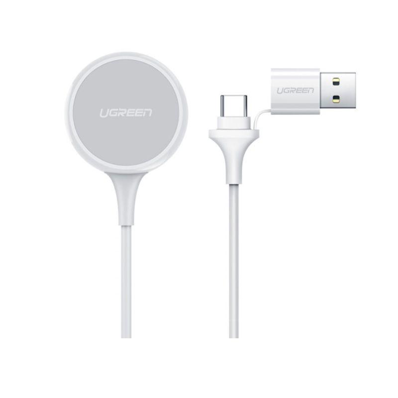 Ugreen UG60969CD177TK 1M 5V 1A Sạc cho iwatch đồng hồ thông minh Apple điện vào cổng type C và usb có Chip MFI Màu Trắng - HÀNG CHÍNH HÃNG