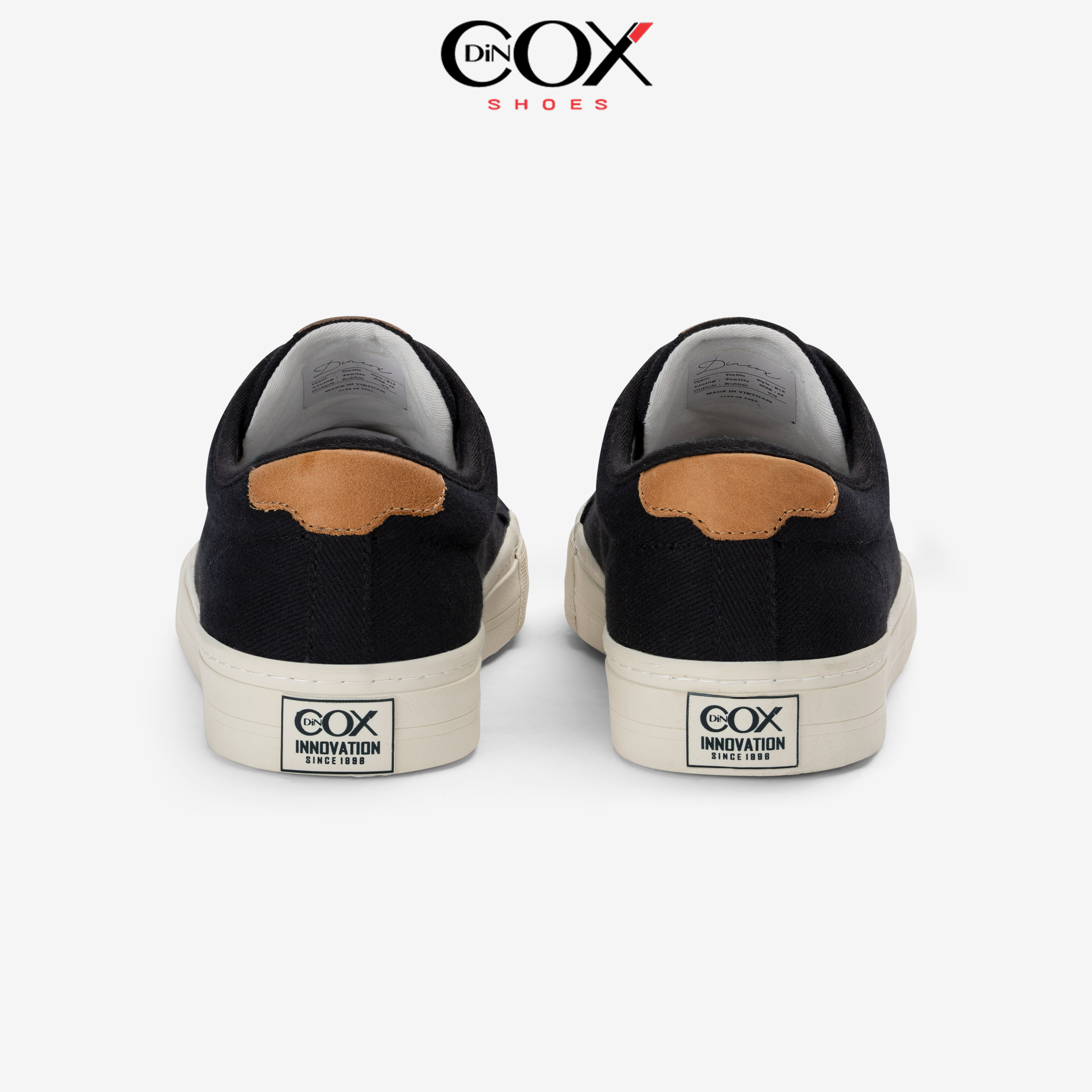 Giày Sneaker Nam Vải Canvas DINCOX E12 Black Đơn Giản Thanh Lịch