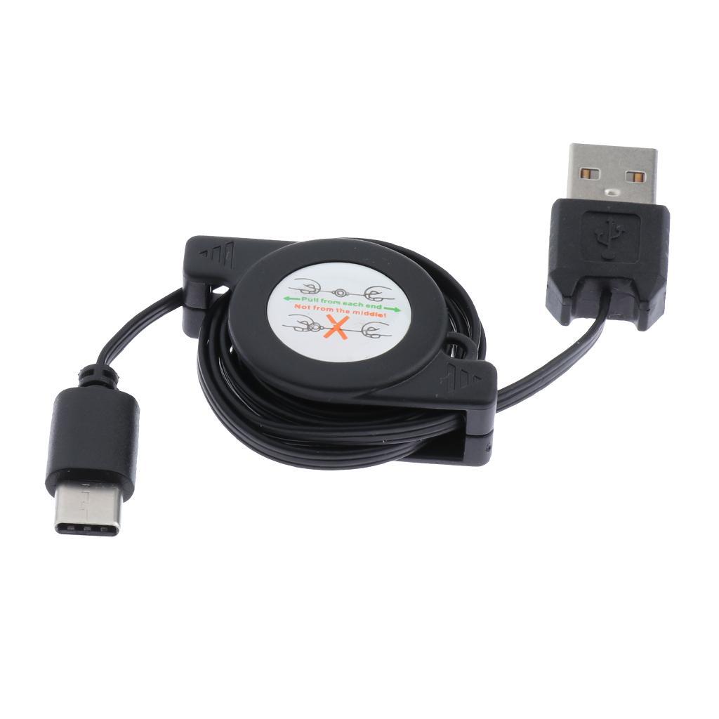 USB Cable, Retractable USB C to USB Charger Data Sync & Charging Cord