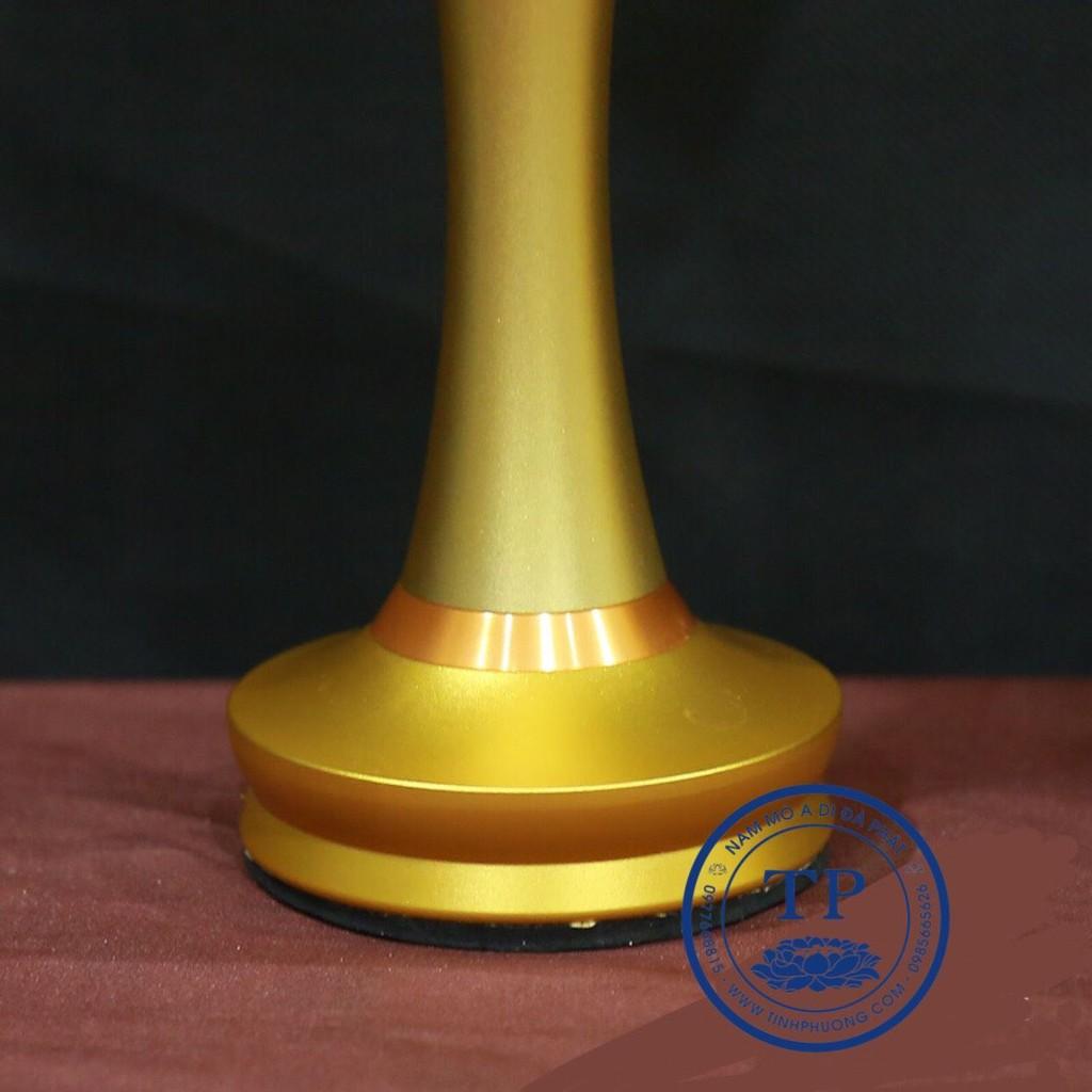 ĐÔI ĐÈN 1 BÔNG HOA SEN NỞ THỦY LƯU LY CỔ NGẮN CAO 31 CM TM121268