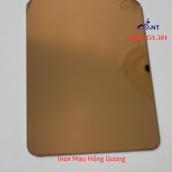 Nẹp Inox V30 Hồng, Nẹp Inox V30 Hồng xuớc, Nẹp inox V30 Hồng gương, nẹp inox v30 dập cạnh, dày 0.6, thanh dài 2m44