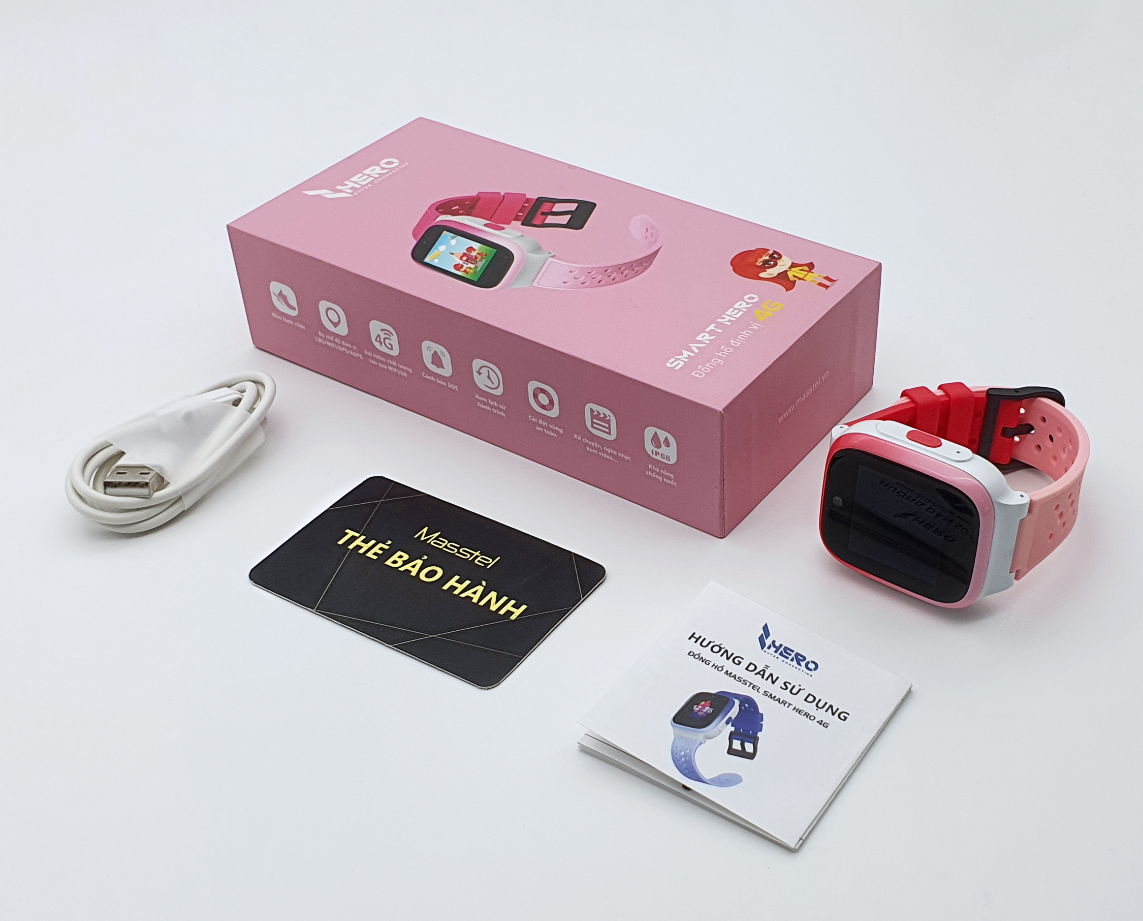Đồng hồ định vị trẻ em Masstel Smart Hero 4G Màu Xanh - Hàng Chính hãng