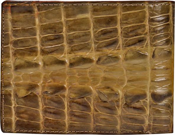 Ví Nam Da Cá Sấu Gai Lưng Huy Hoàng HT2231 (12.5 x 10 cm) - Rêu