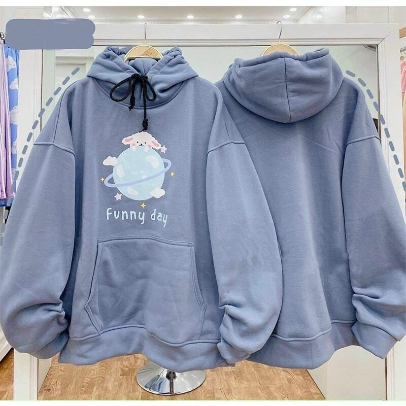 Áo Hoodie Chống Nắng THIFU FASHION In Hình Quả Cầu Funny day Nón 2 Lớp Chất Liệu Thun PE Cho Nam Và Nữ Dưới 70kg