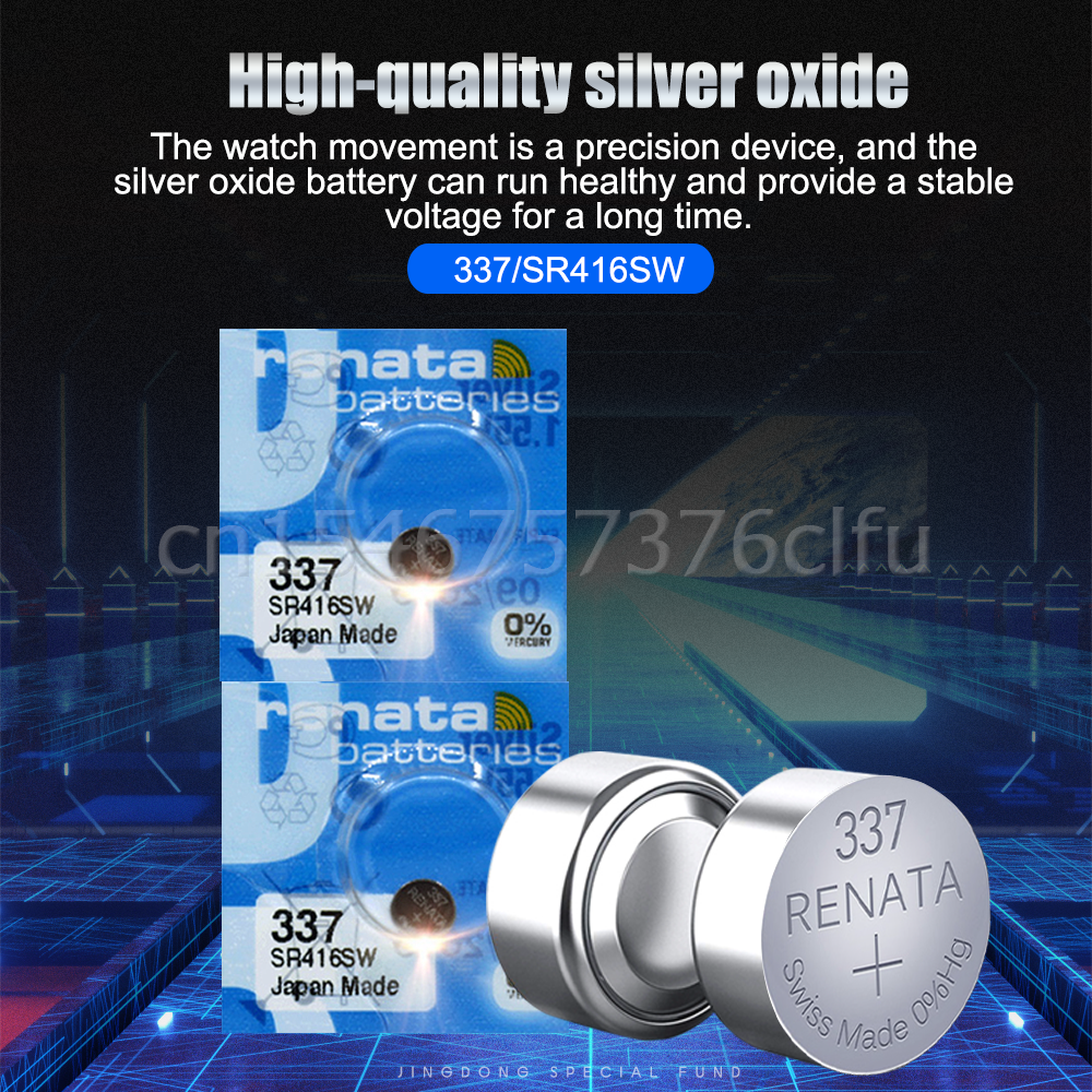 1-10 CHIẾC Renata 337 SR416SW AG6 LR416 337A 1.55V Oxit Bạc Tế Bào Nút Pin Cho Tai Nghe LED Pin Đồng Hồ sản Xuất tại Thụy Sĩ