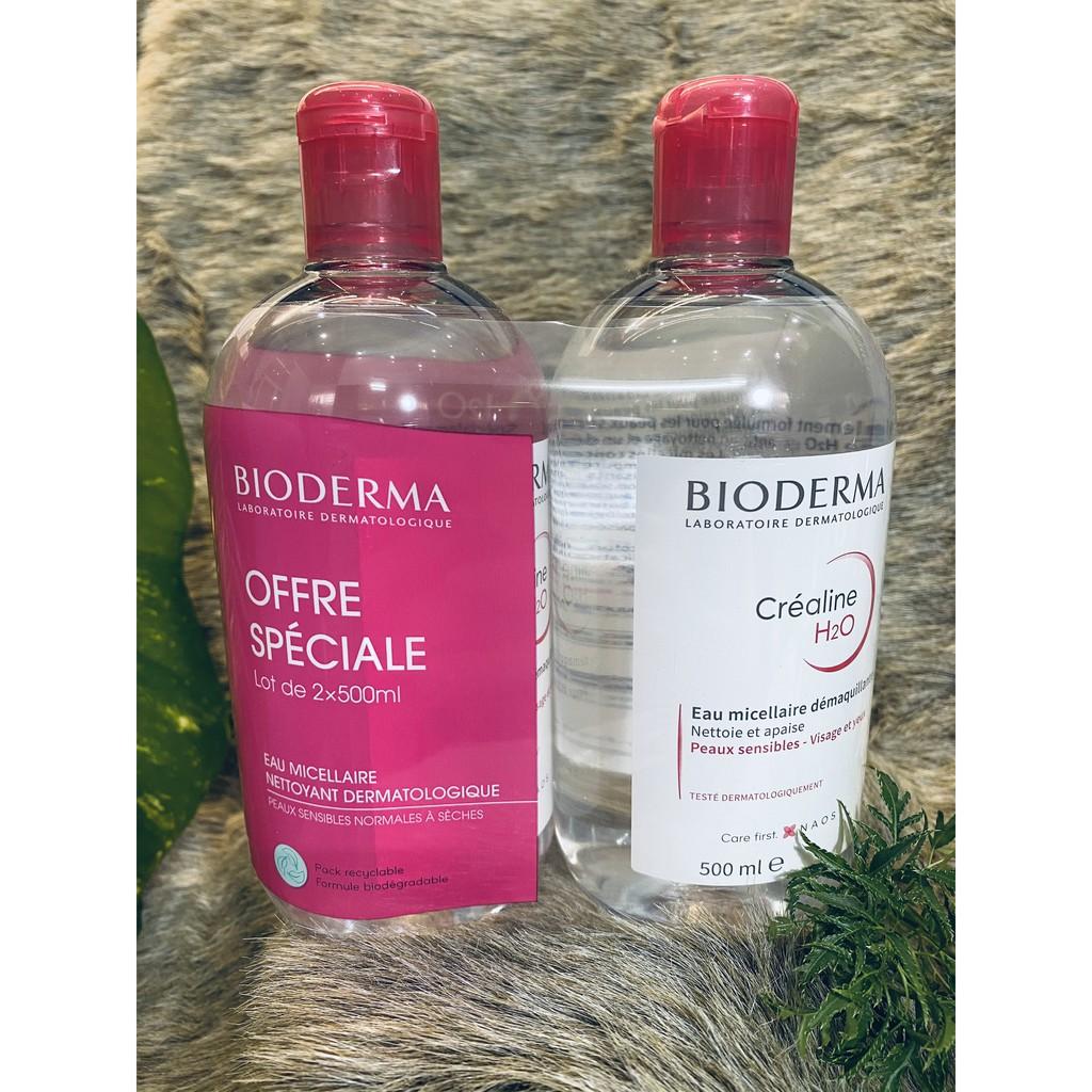 TẨY TRANG BIODERMA 500ML - PHÁP - NƯỚC TẨY TRANG BIODERMA CREALINE, SENSIBIO H2O