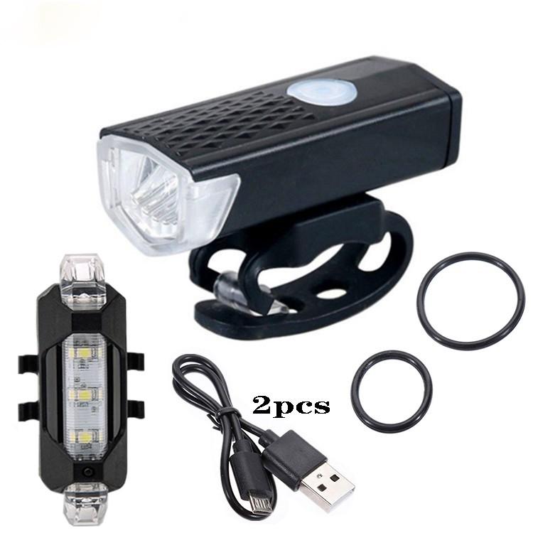Bộ 2 đèn LED tín hiệu gắn đầu và đuôi xe đạp chuyên dụng tiện lợi