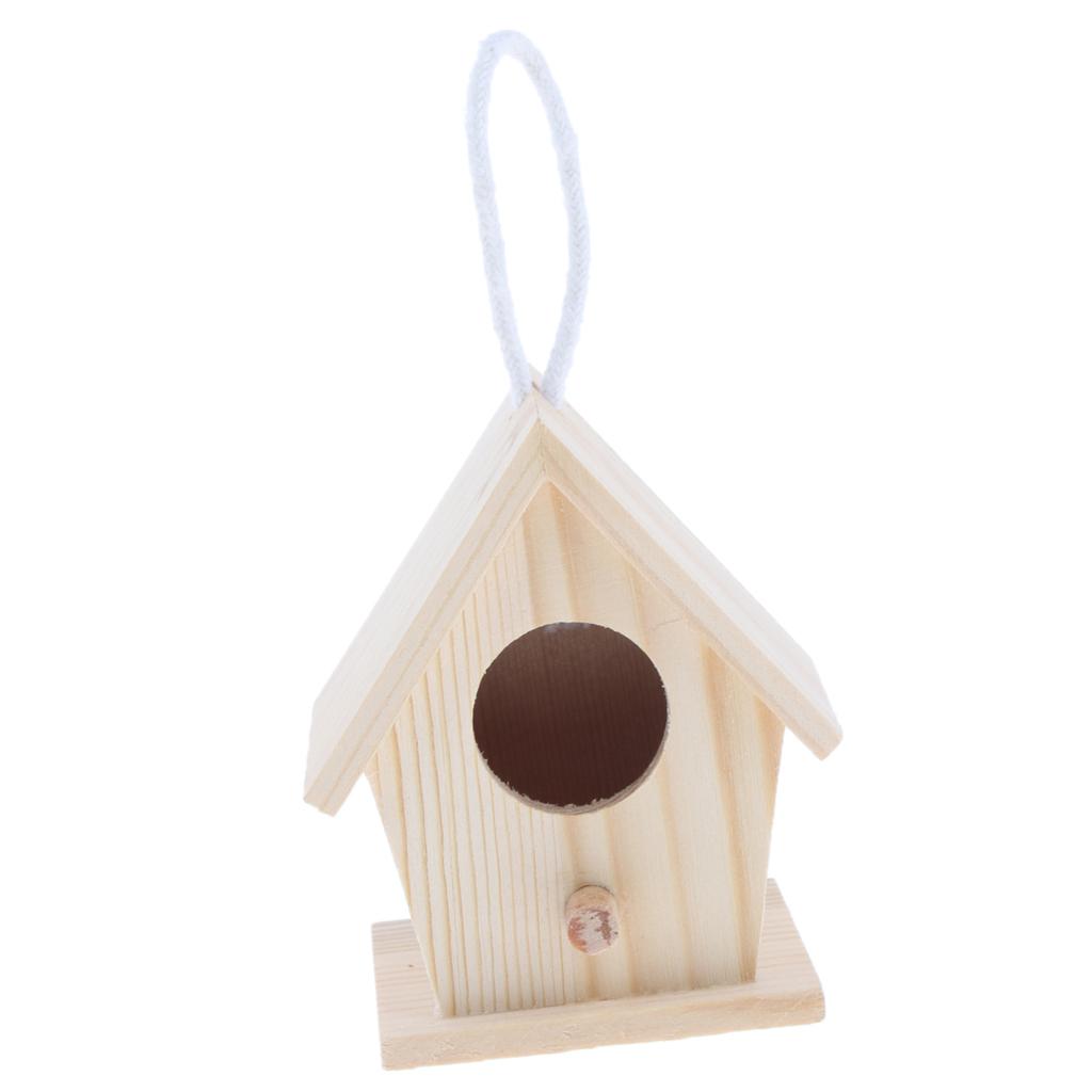 Bird Nest Natural Wood House DIY Parrot Parakeet Hanging Hamster Cage Toy
