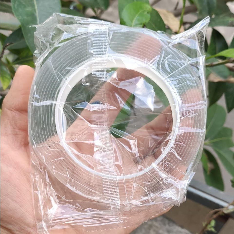 BĂNG KEO TRONG SUỐT ĐA NĂNG 2 MẶT DÍNH, CUỘN 3M, 5M RỘNG 3CM - HÀNG NHẬP KHẨU