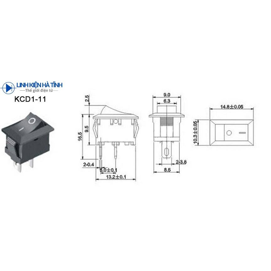 CÔNG TẮC KCD1-11 2 CHÂN 3A250V 8X13.5MM